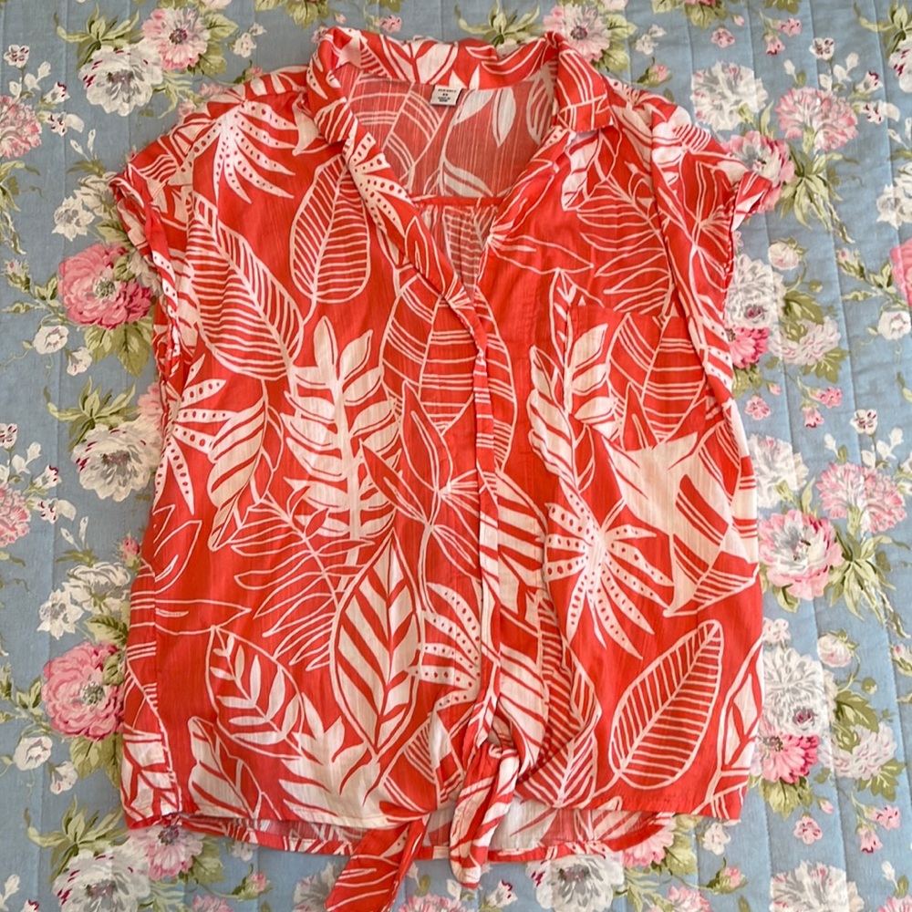 XS pink, Old Navy, short-sleeved Hawaiian shirt.